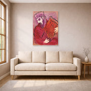 Unframed poster print of Marc Chagall's David with the Harp displayed on a wall in a living room