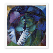 Marc Chagall's 'Green Lovers' painting reproduced as a rolled canvas print