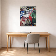 Gallery-wrapped canvas print of Marc Chagall's I and the Village displayed on a wall in an office