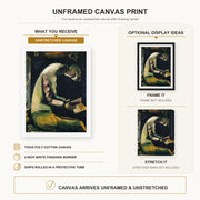 Marc Chagall - Jew at Prayer canvas print size comparison and framing display infographic