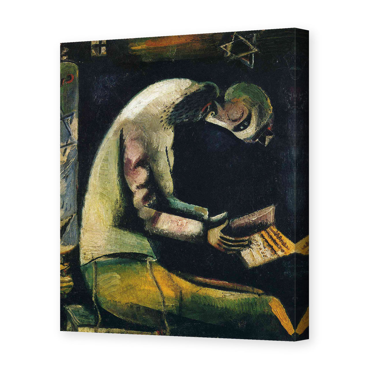 Marc Chagall's 'Jew at Prayer' painting reproduced as a gallery-wrapped canvas print
