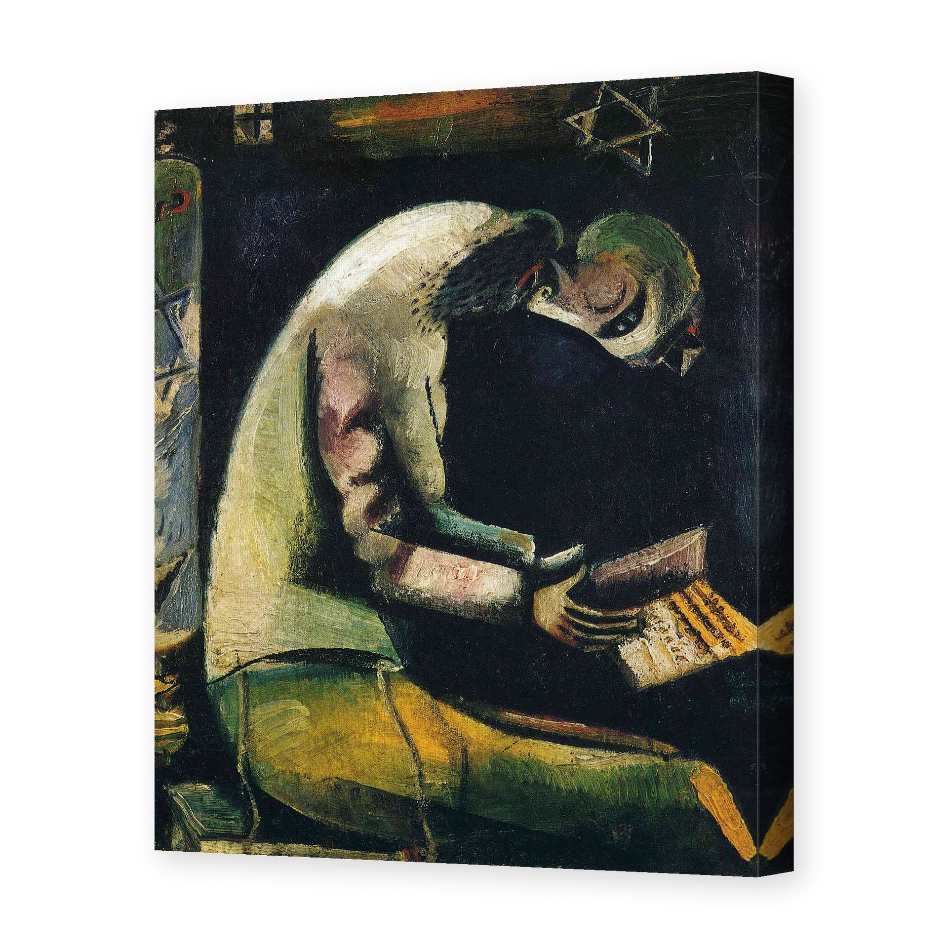 Marc Chagall's 'Jew at Prayer' painting reproduced as a gallery-wrapped canvas print