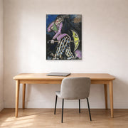 Gallery-wrapped canvas print of Marc Chagall's L'Homme Au Parapluie displayed on a wall in an office