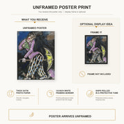 Marc Chagall - L'Homme Au Parapluie poster print size comparison and framing display infographic