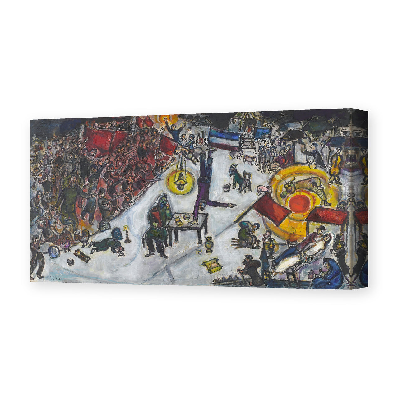Marc Chagall's 'La Revolotion' painting reproduced as a gallery-wrapped canvas print