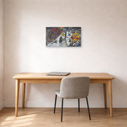 Gallery-wrapped canvas print of Marc Chagall's La Revolotion displayed on a wall in an office