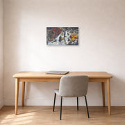 Unframed poster print of Marc Chagall's La Revolotion displayed on a wall in an office