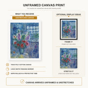Marc Chagall - Latelier canvas print size comparison and framing display infographic