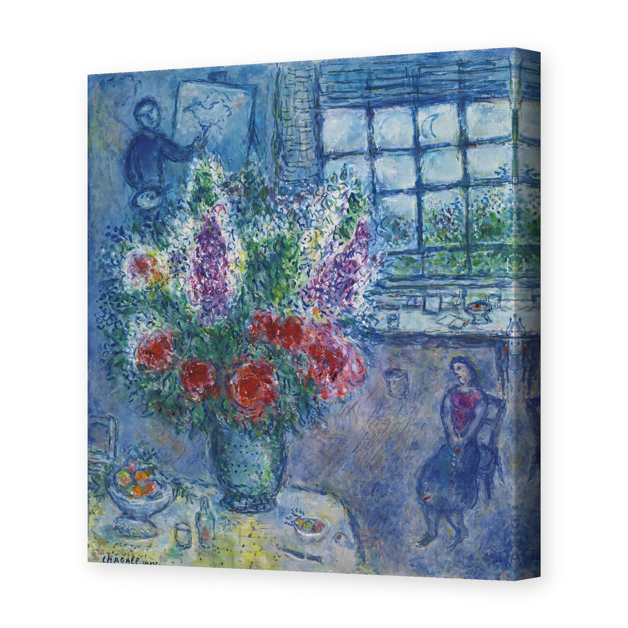 Marc Chagall's 'Latelier' painting reproduced as a gallery-wrapped canvas print