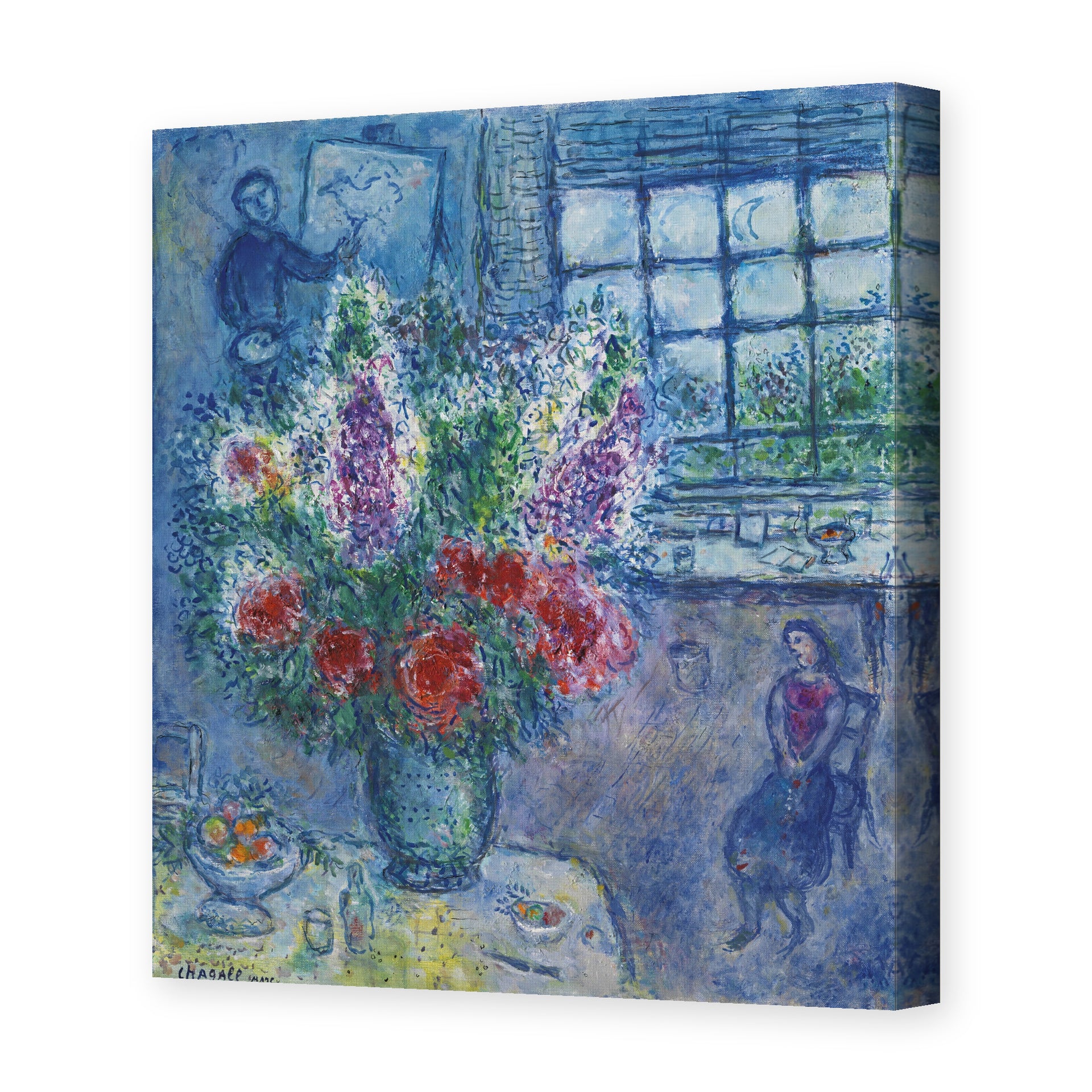 Marc Chagall's 'Latelier' painting reproduced as a gallery-wrapped canvas print