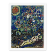 Marc Chagall's 'Le Bouquet D'Amour' painting reproduced as a rolled canvas print