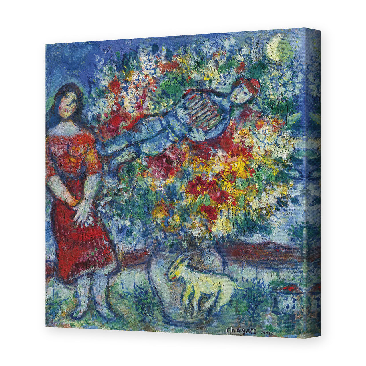 Marc Chagall's 'Le Joeur D'Accordéon' painting reproduced as a gallery-wrapped canvas print