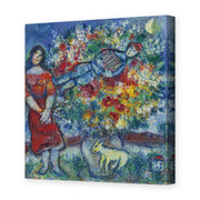 Marc Chagall's 'Le Joeur D'Accordéon' painting reproduced as a gallery-wrapped canvas print
