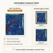 Marc Chagall - Le Peintre Devant Le Chevalet canvas print size comparison and framing display infographic