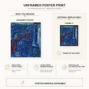 Marc Chagall - Le Peintre Devant Le Chevalet poster print size comparison and framing display infographic