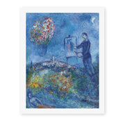 Marc Chagall's 'Le Peintre' painting reproduced as a rolled canvas print