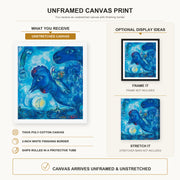 Marc Chagall - Le Reve De Chagall Sur Vitebsk canvas print size comparison and framing display infographic