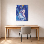Gallery-wrapped canvas print of Marc Chagall's Le Roi David displayed on a wall in an office