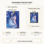 Marc Chagall - Le Roi David poster print size comparison and framing display infographic