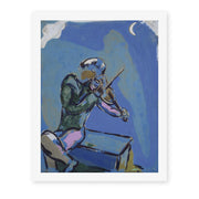 Marc Chagall's 'Le Violoniste Bleu' painting reproduced as a rolled canvas print