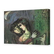 Marc Chagall's 'Les Amoureux Au Clair De Lune' painting reproduced as a gallery-wrapped canvas print