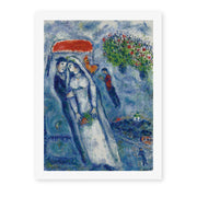 Marc Chagall's 'Les Mariés Sur Fond Bleu' painting reproduced as a rolled canvas print