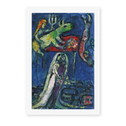 Marc Chagall's 'Les Maries a L'Ane Vert' painting reproduced as a rolled canvas print