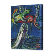 Marc Chagall's 'Les Maries a L'Ane Vert' painting reproduced as a gallery-wrapped canvas print