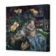 Marc Chagall's 'Lovers with Flowers' painting reproduced as a gallery-wrapped canvas print