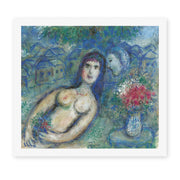 Marc Chagall's 'Nu Incline' painting reproduced as a rolled canvas print
