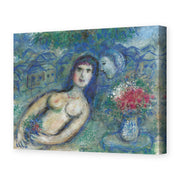 Marc Chagall's 'Nu Incline' painting reproduced as a gallery-wrapped canvas print