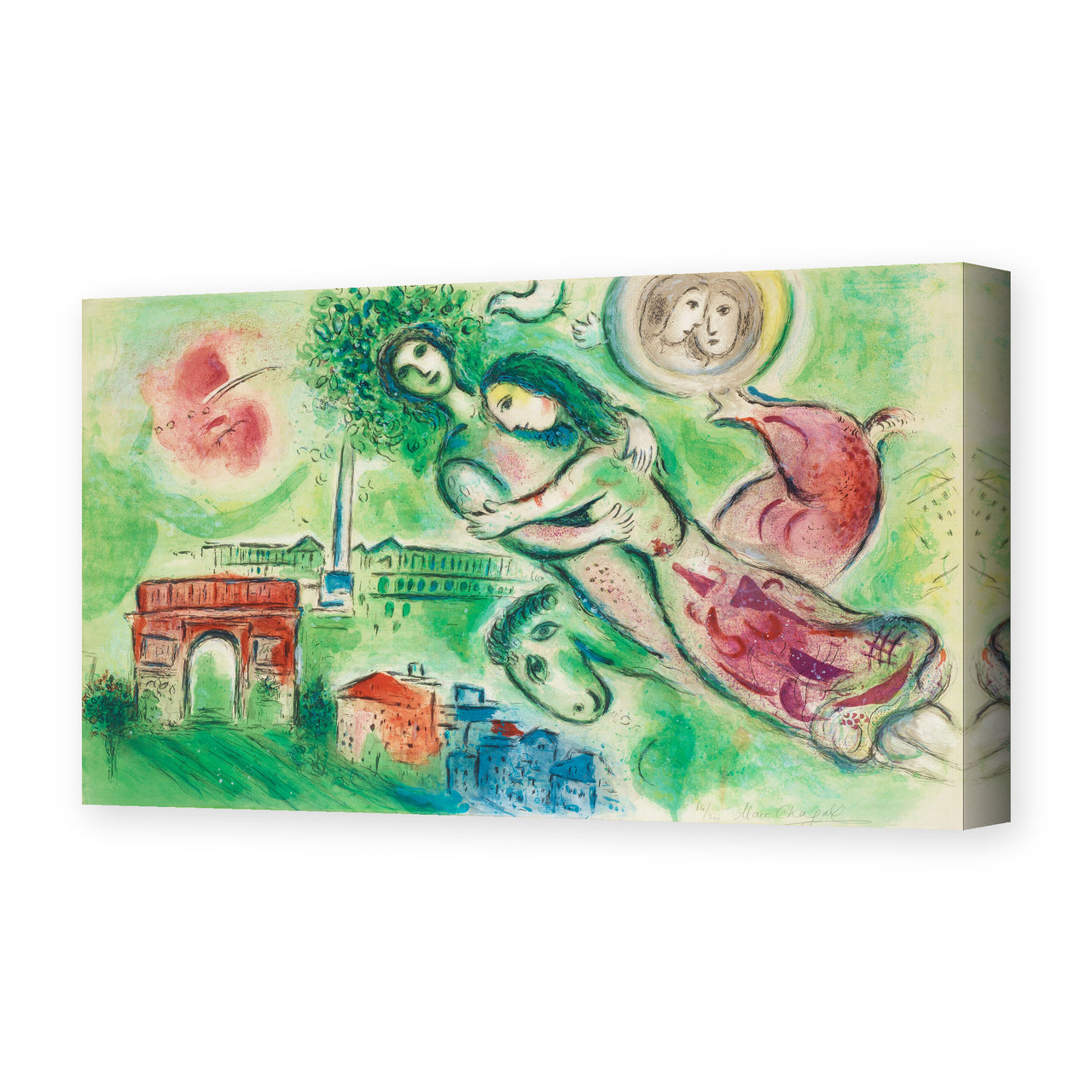 Marc Chagall's 'Romeo Juliet' painting reproduced as a gallery-wrapped canvas print