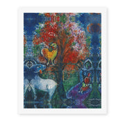 Marc Chagall's 'Scene Champetre' painting reproduced as a rolled canvas print