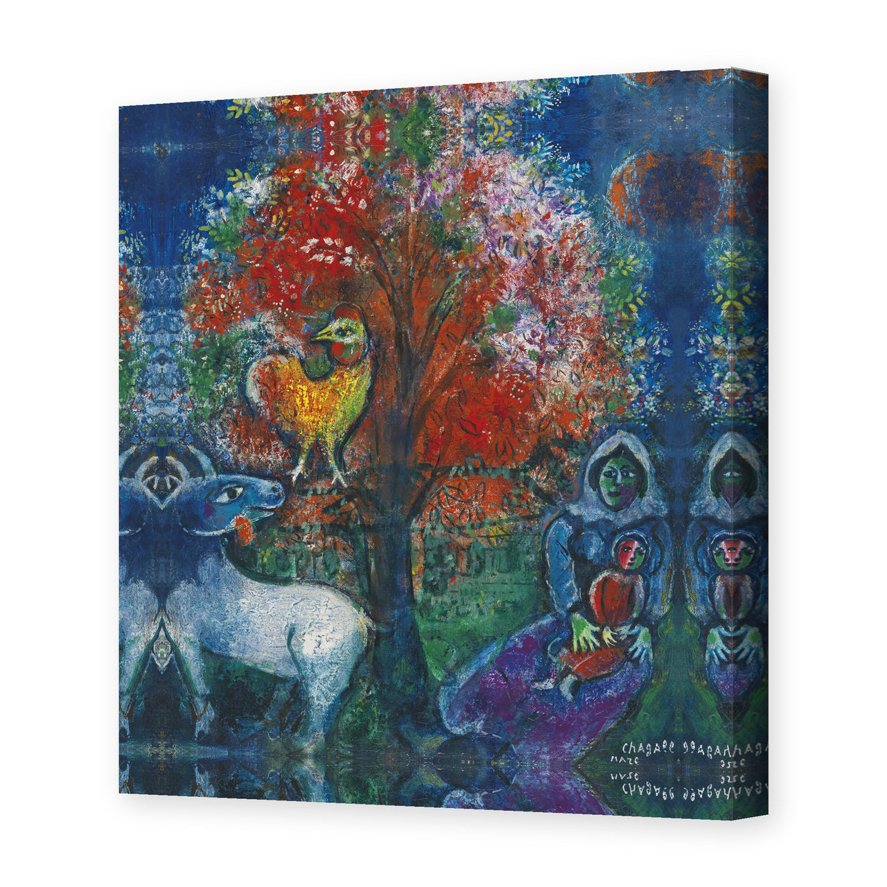 Marc Chagall's 'Scene Champetre' painting reproduced as a gallery-wrapped canvas print
