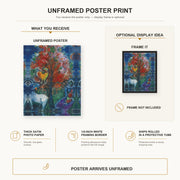 Marc Chagall - Scene Champetre poster print size comparison and framing display infographic