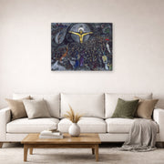 Gallery-wrapped canvas print of Marc Chagall's The Exodus displayed on a wall in a living room