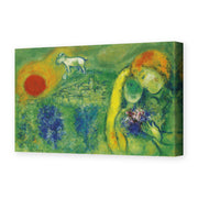 Marc Chagall's 'The Lovers of Vence' painting reproduced as a gallery-wrapped canvas print