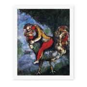 Marc Chagall's 'The Rooster' painting reproduced as a rolled canvas print