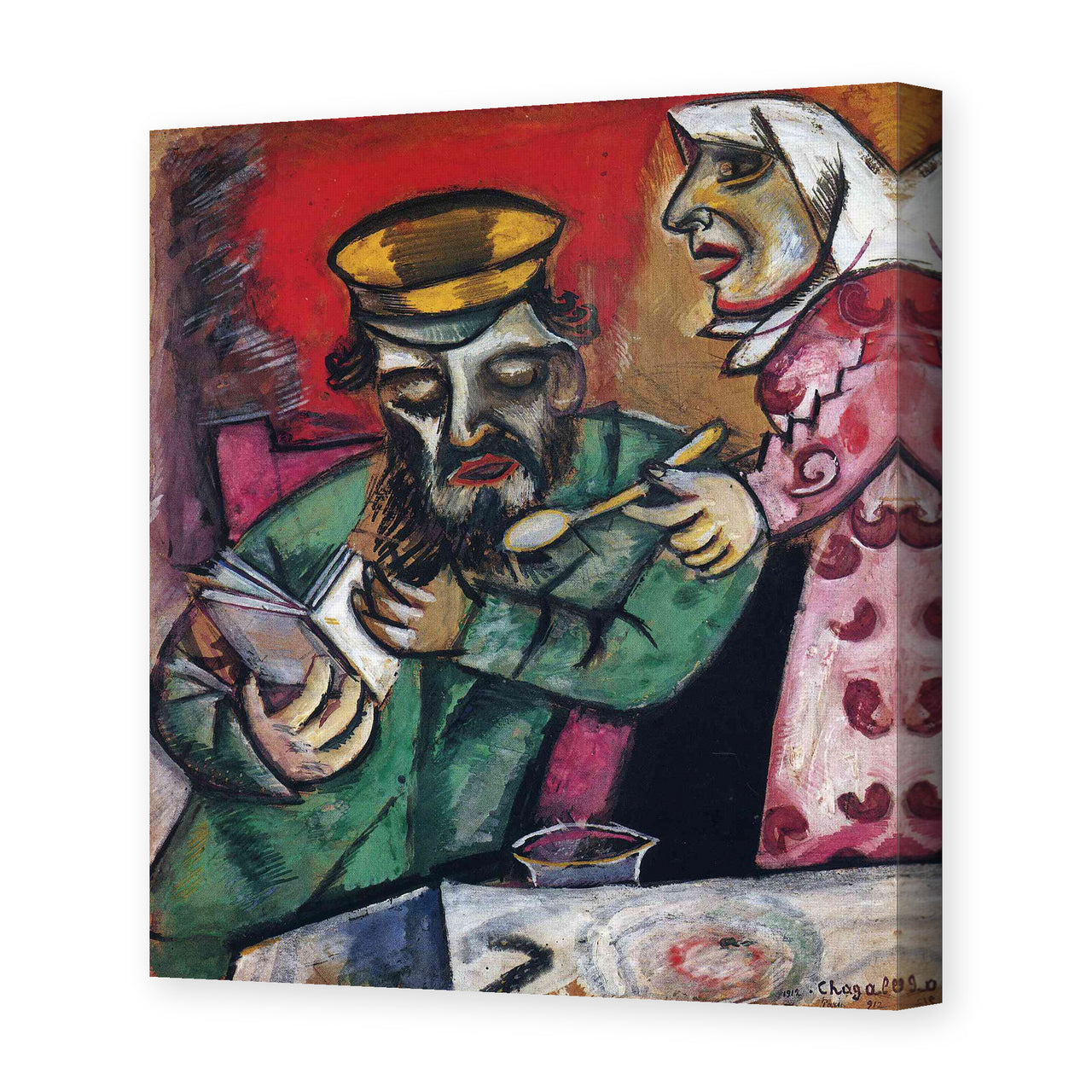 Marc Chagall's 'The Spoonful of Milk' painting reproduced as a gallery-wrapped canvas print
