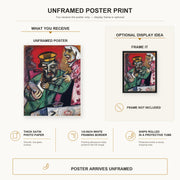 Marc Chagall - The Spoonful of Milk poster print size comparison and framing display infographic
