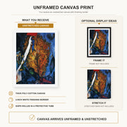Marc Chagall - The Tree of Life canvas print size comparison and framing display infographic