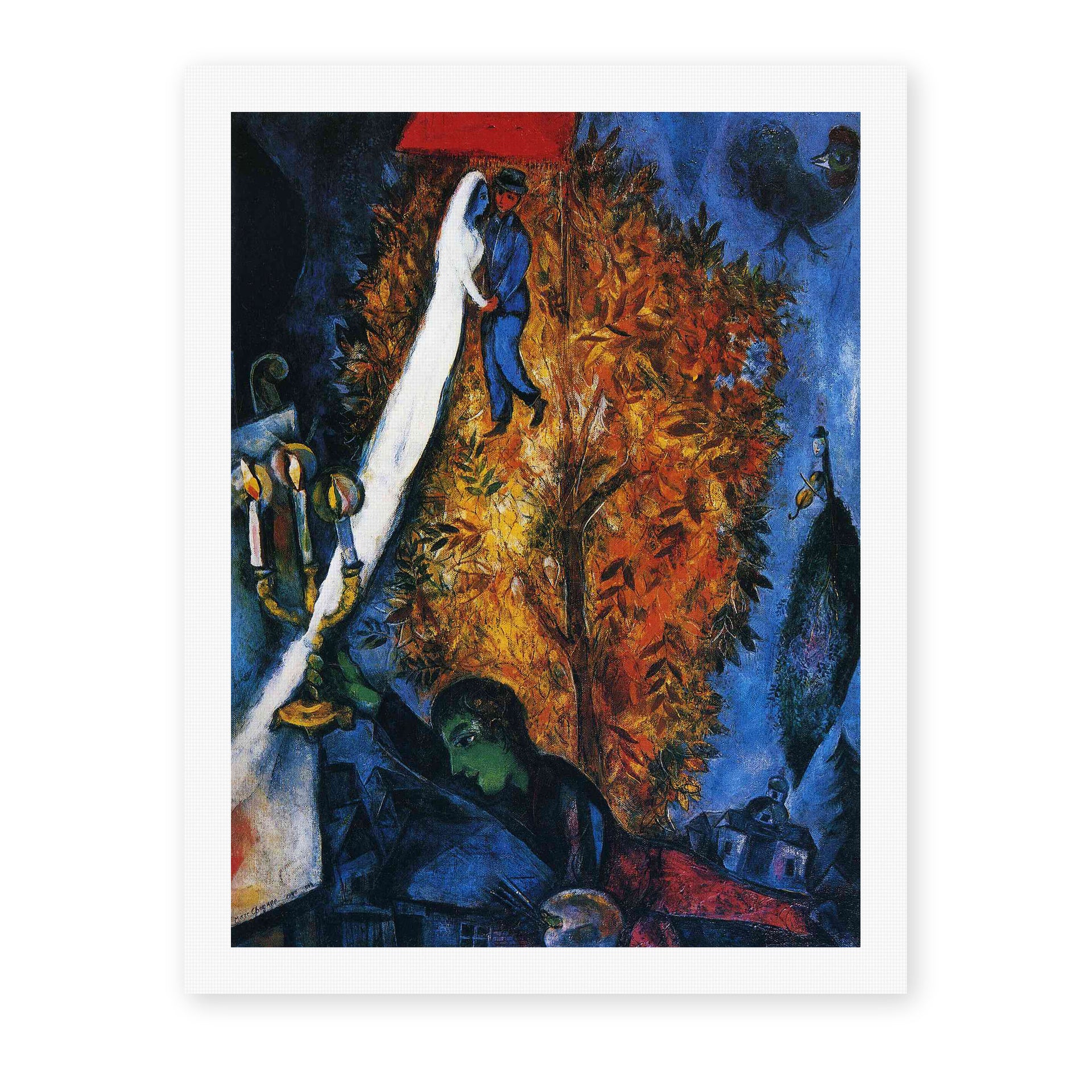 Marc Chagall's 'The Tree of Life' painting reproduced as a rolled canvas print