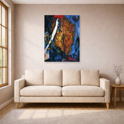 Unframed poster print of Marc Chagall's The Tree of Life displayed on a wall in a living room
