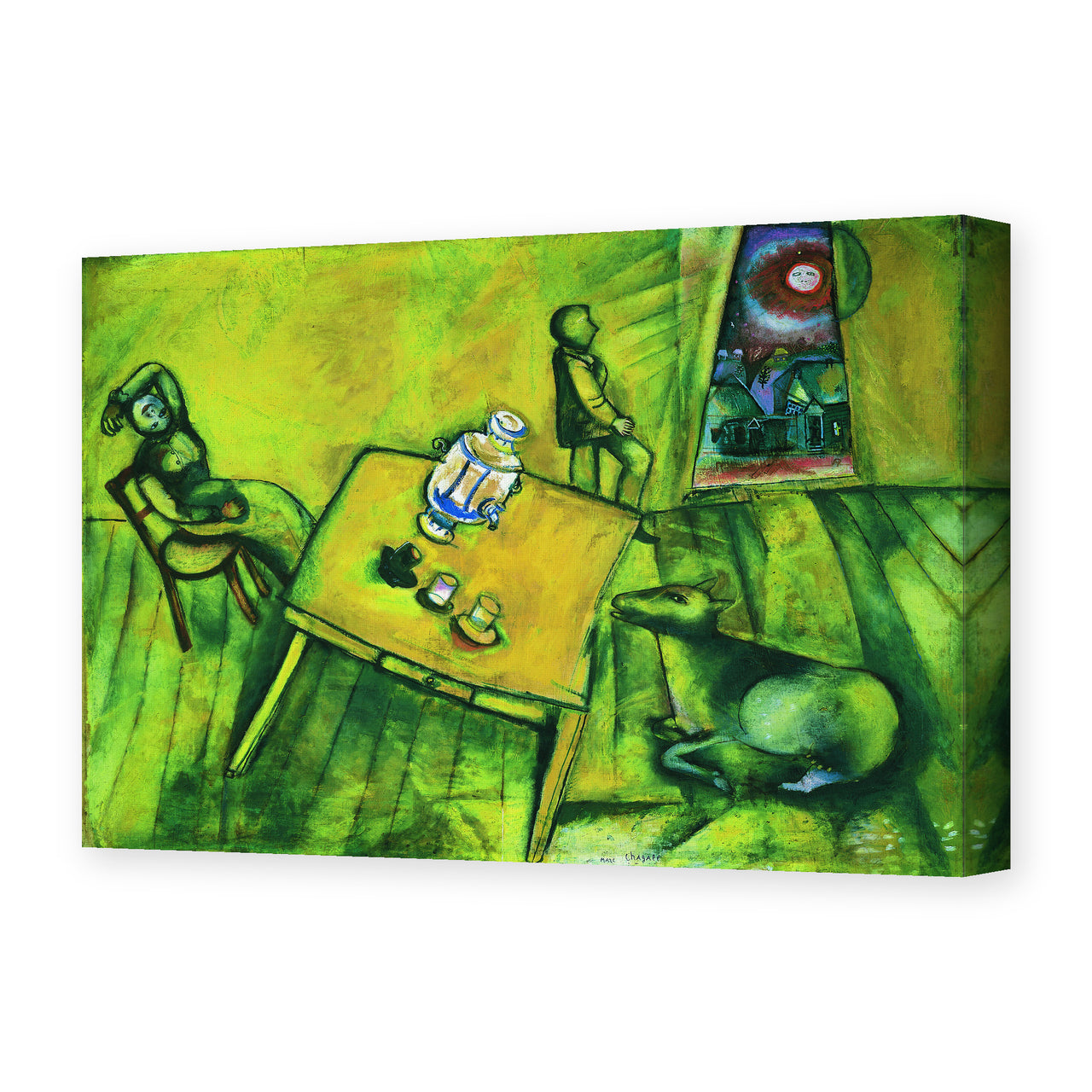 Marc Chagall's 'The Yellow Room' painting reproduced as a gallery-wrapped canvas print