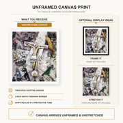 Marc Chagall - White Crucifixion canvas print size comparison and framing display infographic