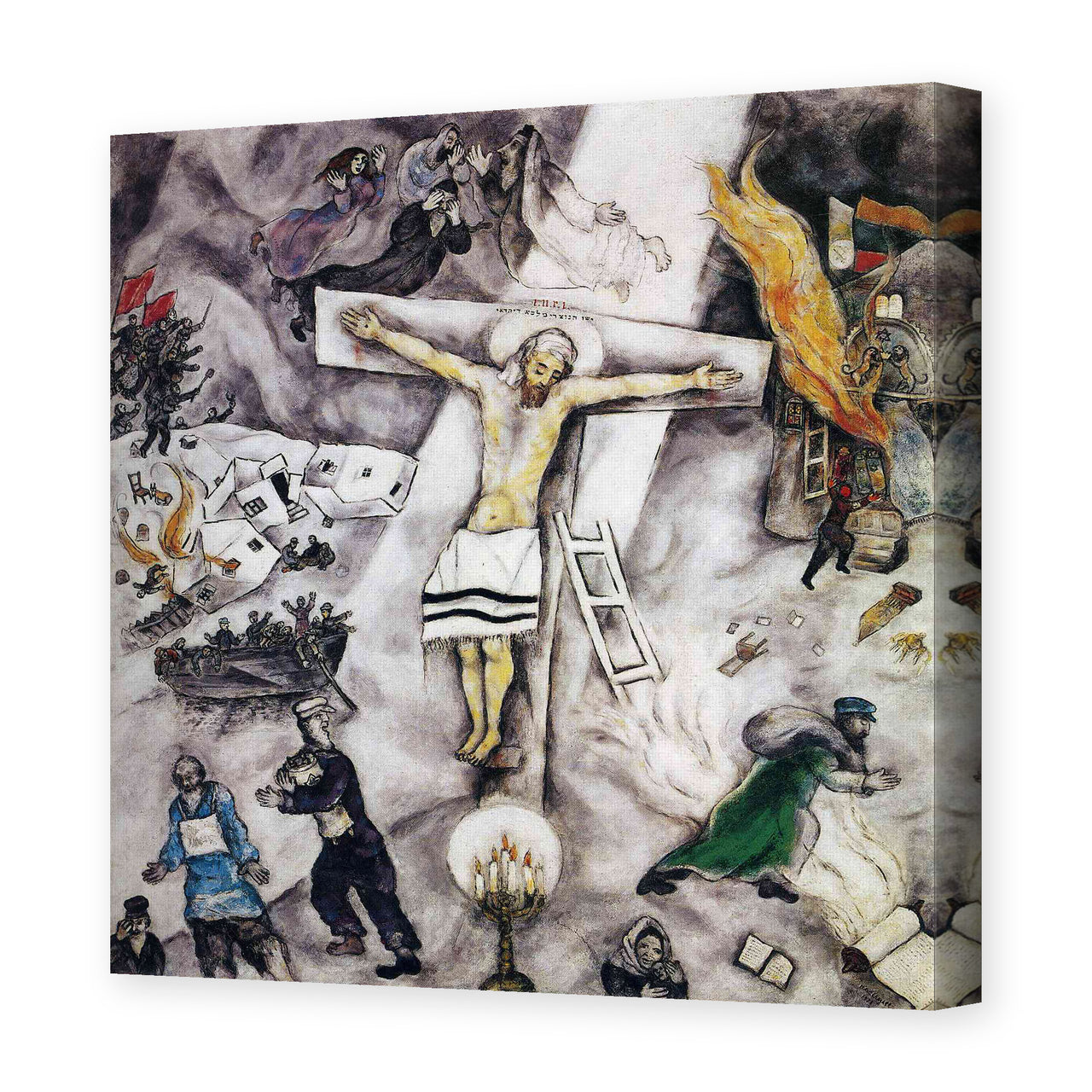 Marc Chagall's 'White Crucifixion' painting reproduced as a gallery-wrapped canvas print
