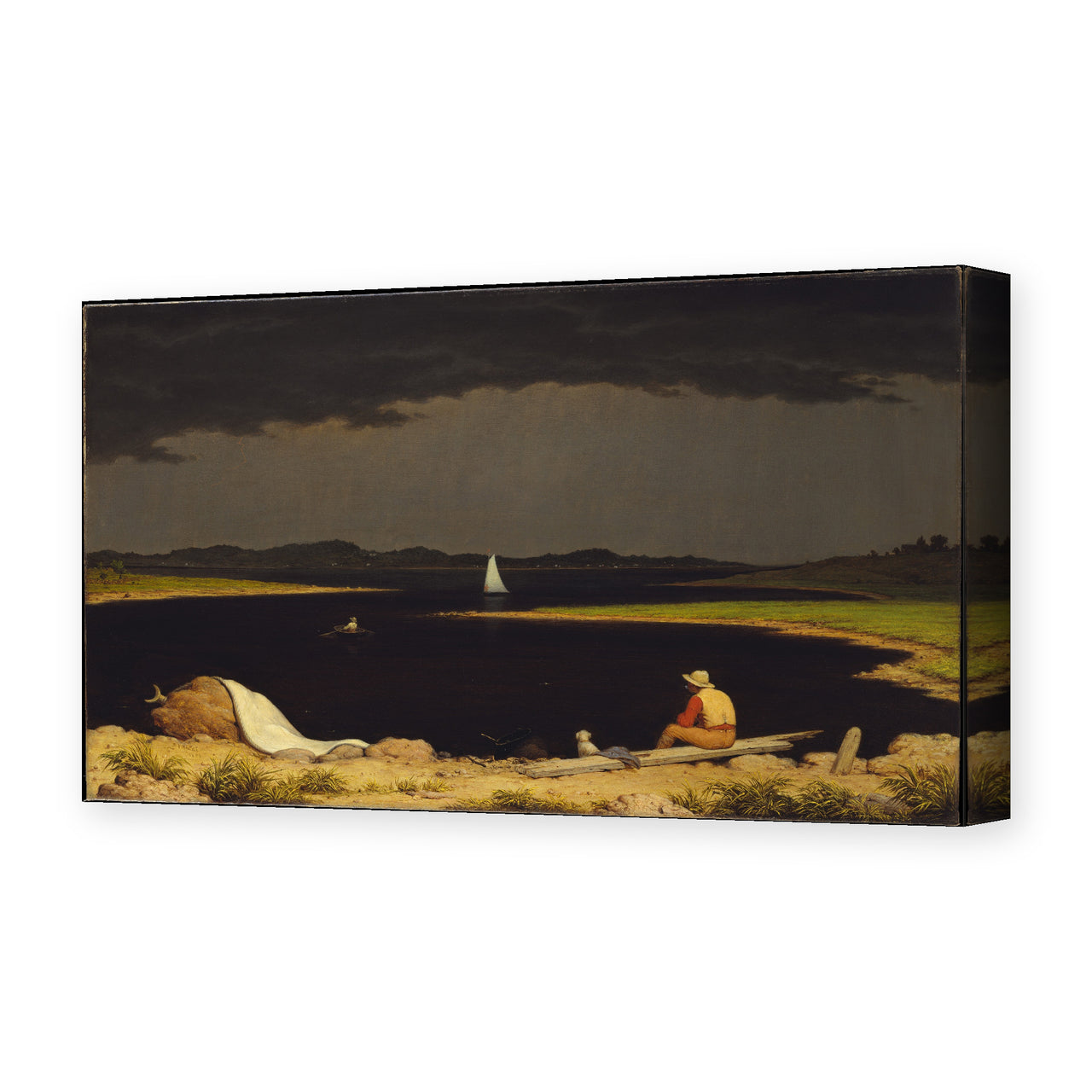 Martin Johnson Heade's 'Approaching Thunder Storm' painting reproduced as a gallery-wrapped canvas print