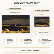 Martin Johnson Heade - Approaching Thunder Storm poster print size comparison and framing display infographic