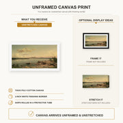 Martin Johnson Heade - Lake George canvas print size comparison and framing display infographic
