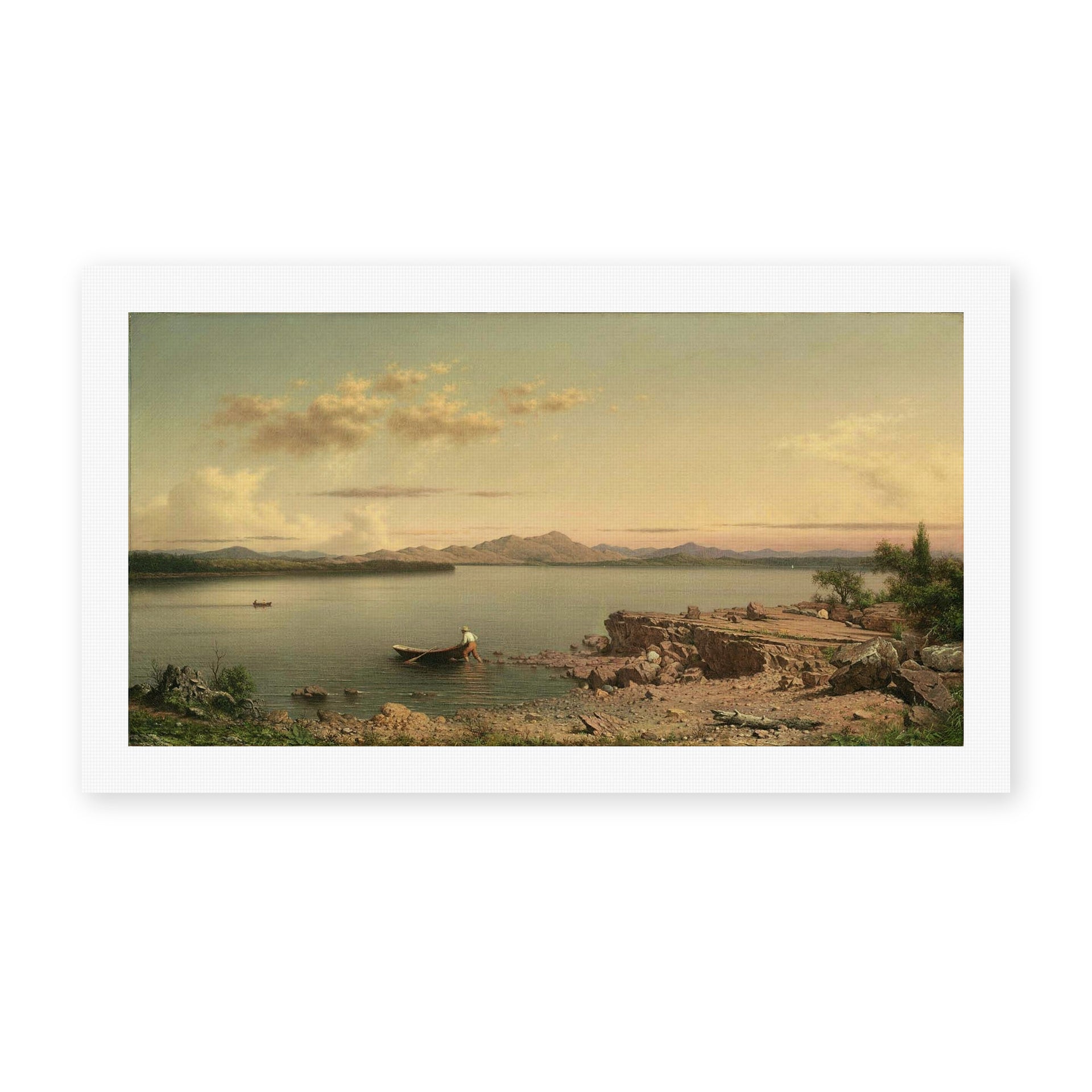 Martin Johnson Heade's 'Lake George' painting reproduced as a rolled canvas print